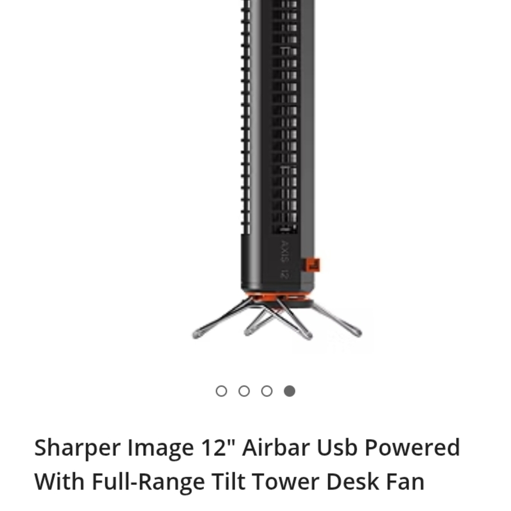 Sharper Image Black and Orange USB Desk Fan
